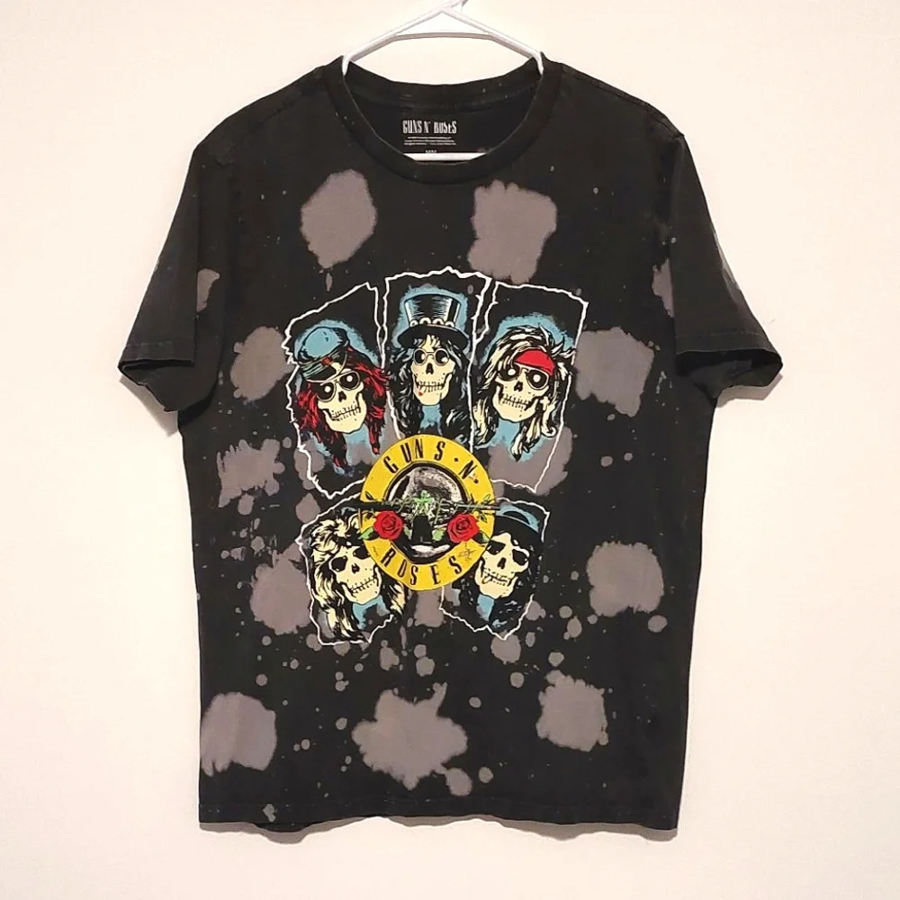 Guns N' Roses Men's Black & Gray Short Sleeved Graphic Band T-Shirt GUC Size M - Picture 1 of 10